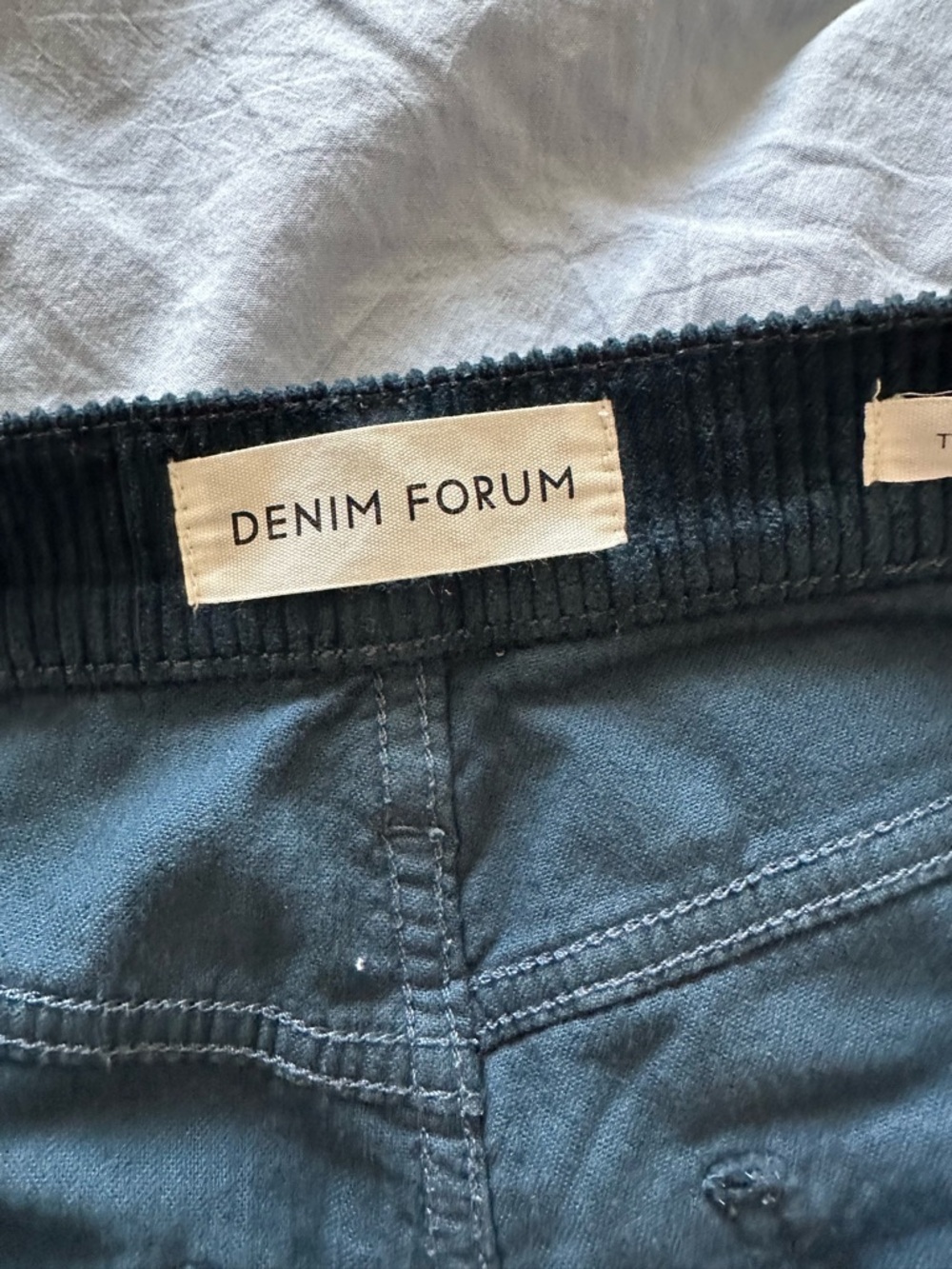 Minimalist Denim Forum Arlo High Rise Straight Corduroy Pants 27 Dark Teal Black - Picture 3 of 9